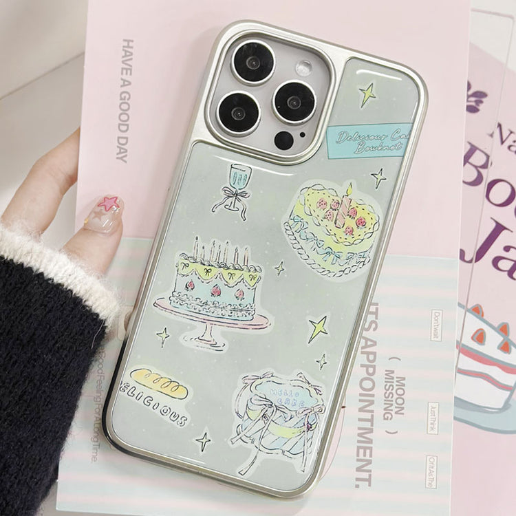 手機殼|iPhone16promax電鍍銀邊滴膠手機殼15Pro蘋果14適用13華為P70「LR1386」25.03-2