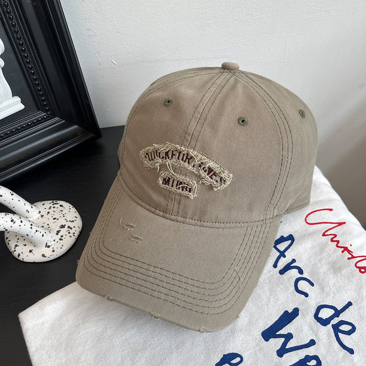 流行帽子|春季新款棒球帽破洞寬檐軟頂遮陽帽夏季戶外顯臉小韓系百搭鴨舌帽「C4886」24.12-5