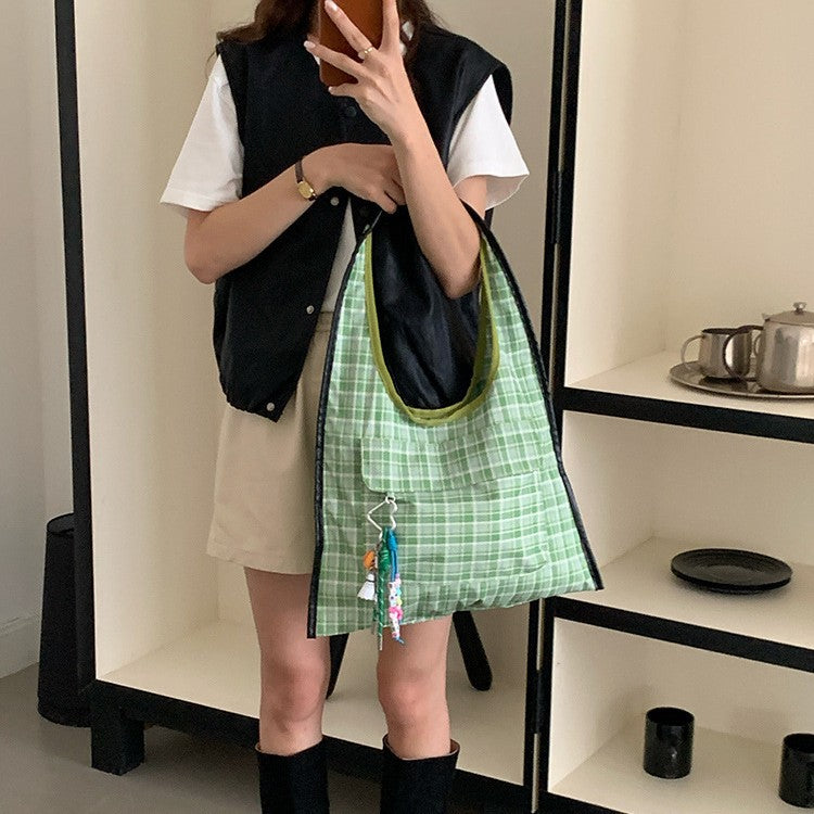 日韓流行|2025年新款豹紋慵懶風帆布包女大容量通勤單肩手提包休閒百搭托特包「M9033」25.09-4