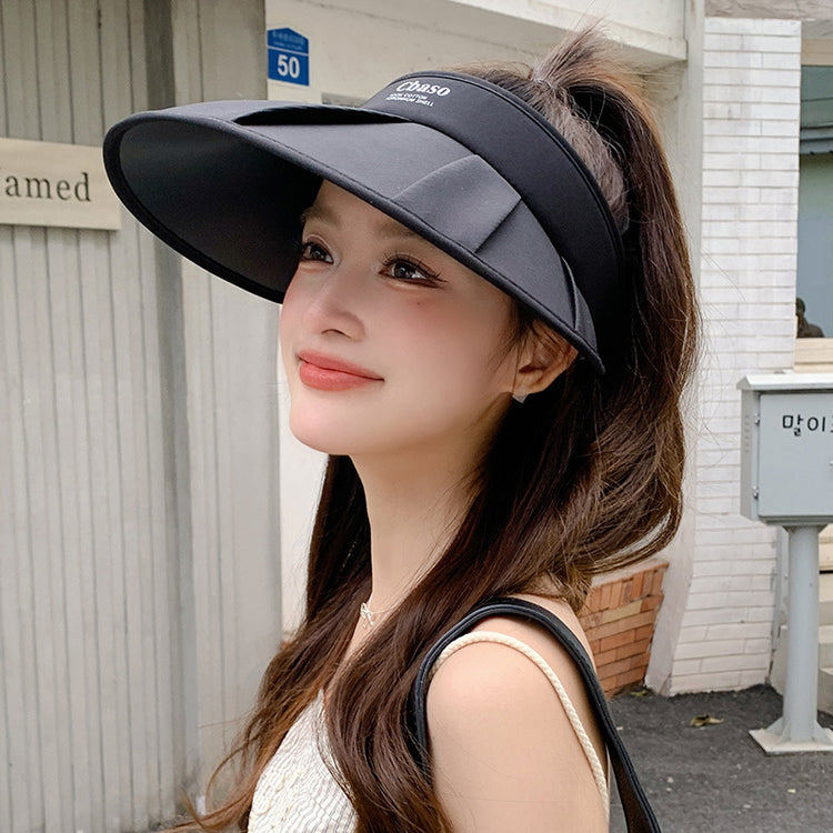 流行帽子|空頂防曬帽子女大帽檐防紫外線夏季新款遮陽帽騎行太陽「C5096」25.03-3