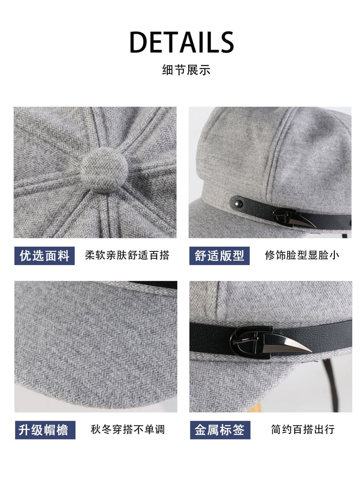流行帽子 | 復古英倫八角帽女時尚春秋百搭顯臉小報童帽學生文藝韓版畫家帽子「C4193」24.07-5