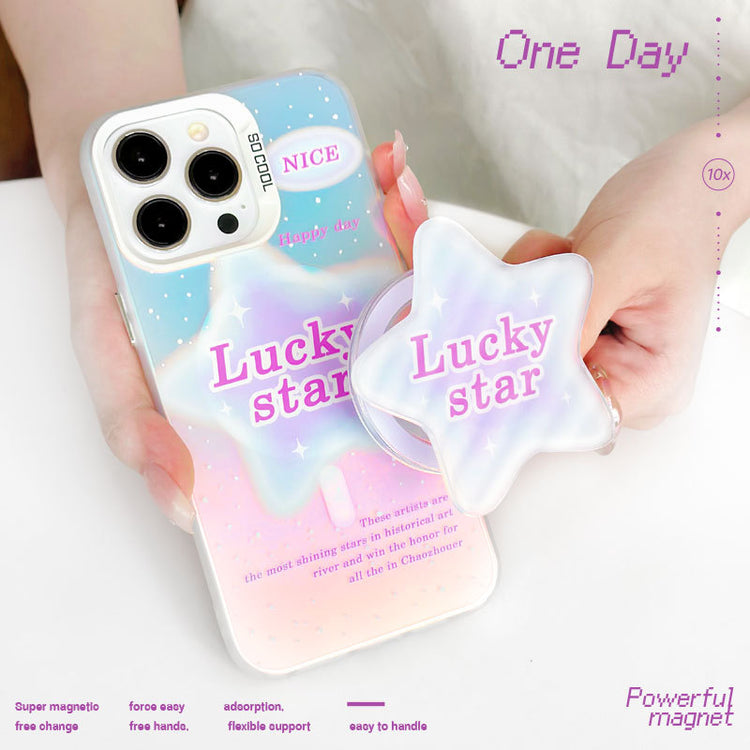 手機殼|磁吸磨砂鐳射iPhone15蘋果13手機殼14適用華為P70支架mate60「WYB0830」24.07