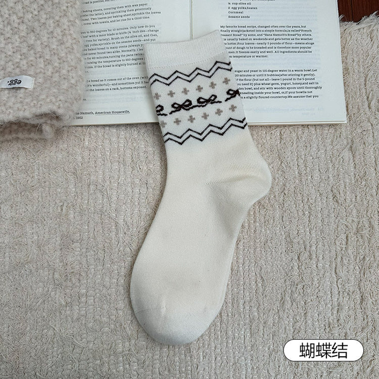 女襪|秋冬美拉德咖色襪子女加厚保暖蓄熱鎖溫羊毛襪復古潮流好搭中筒襪「HD25862」25.11-3