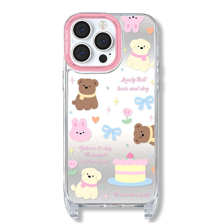 手機殼|蘋果15pro適用12/11掛繩鏡面殼13手機殼iPhone14promax卡通「WM0626」24.07