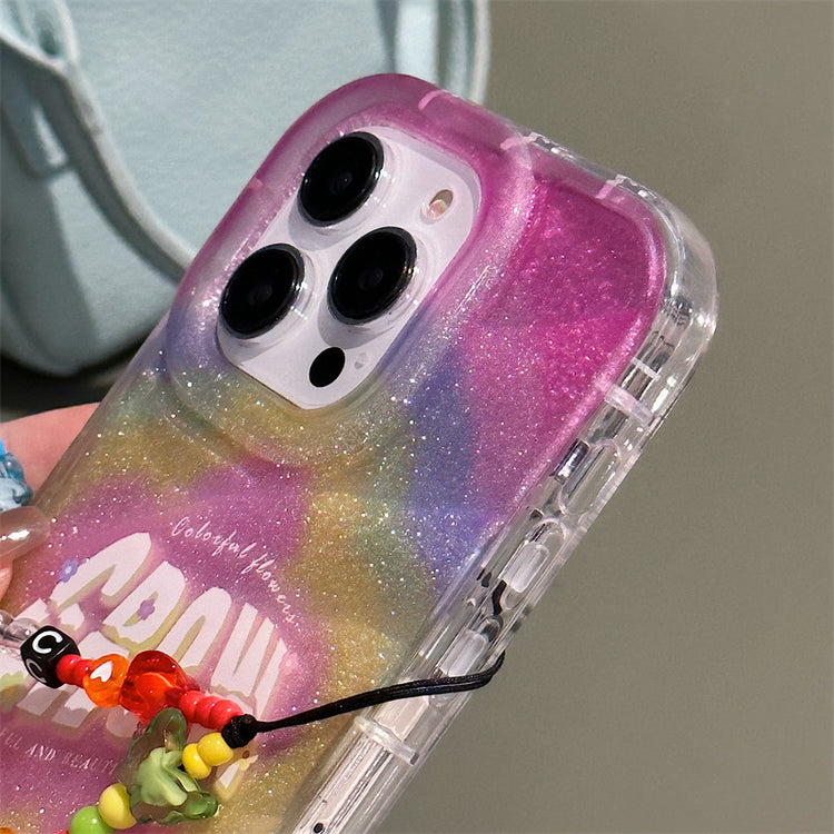 手機殼|蘋果16手機殼女iPhone15/13閃粉紙11適用12/11手鍊vivo幻影殼「LR0248」25.02-2
