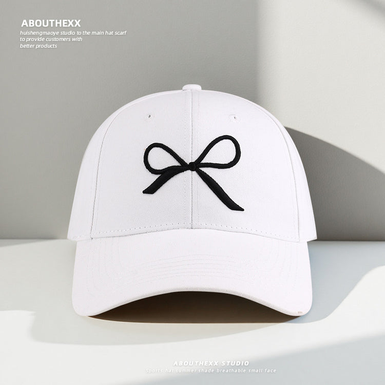 流行帽子|ins韓版蝴蝶結硬頂帽子女 時尚百搭棒球帽戶外休閒顯臉小鴨舌帽潮「C3831」25.09-3