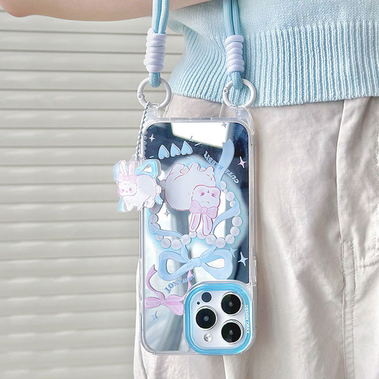 手機殼|蘋果15手機殼夏天掛繩鏡面殼13promax適用iPhone14pro保護套「LR0805」24.07