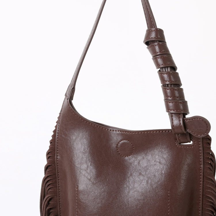 質感真皮|2025全新流蘇軟牛皮斜背包度假風百搭休閒信封包潮流輕奢單肩斜挎包「7058」25.09-4