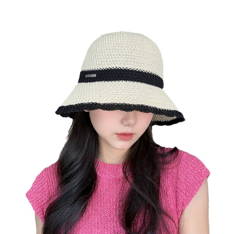 流行帽子|日系草編漁夫帽女春夏新款鏤空透氣防紫外線遮陽帽沙灘遮臉太陽帽「C3723」24.03-1