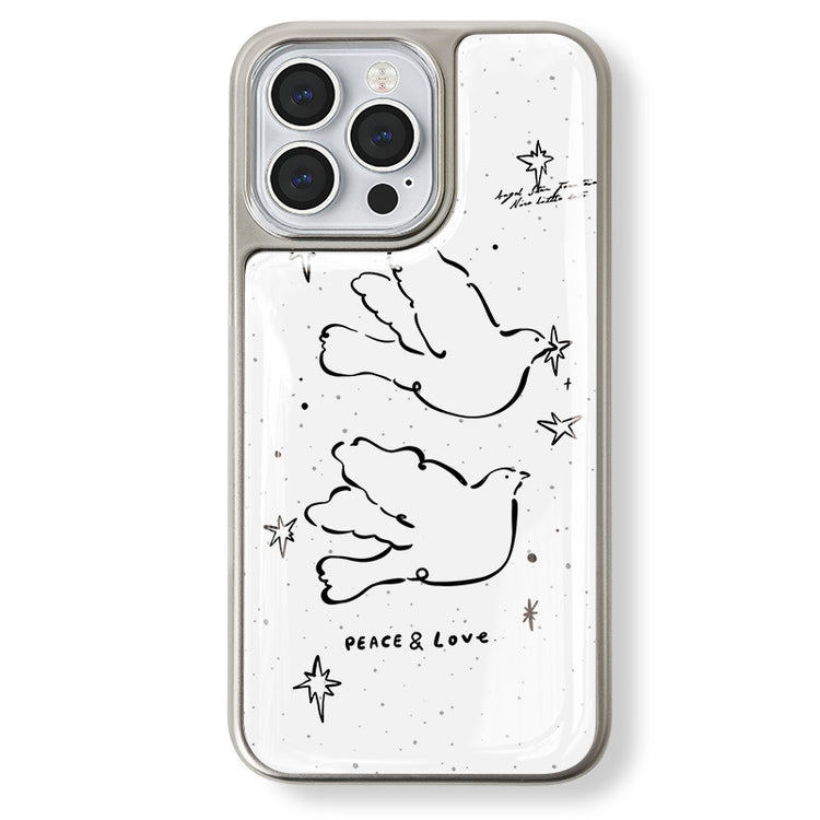 手機殼|蘋果16手機殼15適用iPhone14pro電鍍銀邊滴膠13小米14保護套「LR1536」25.03-4