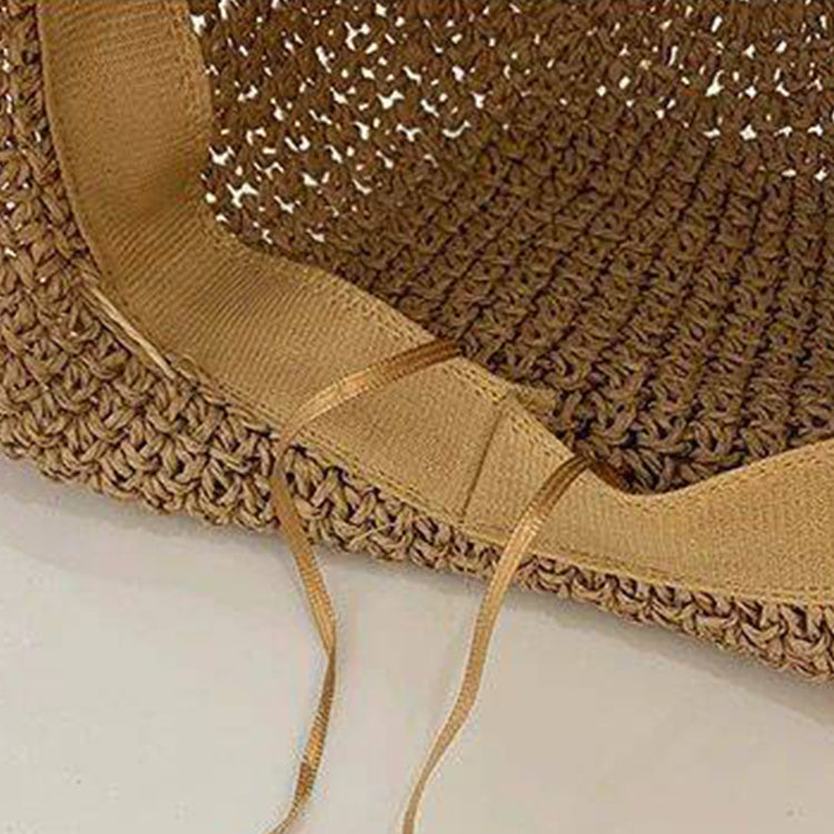 流行帽子|帽子女新款夏天海邊沙灘度假草帽編織透氣防曬漁夫帽遮陽太陽帽潮「C4138A」25.03-3