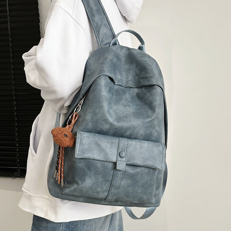 致青春|雙肩包女士大容量2024新情侶背包小眾通勤男孩大學生PU旅行書包「5613-132」24.11-4