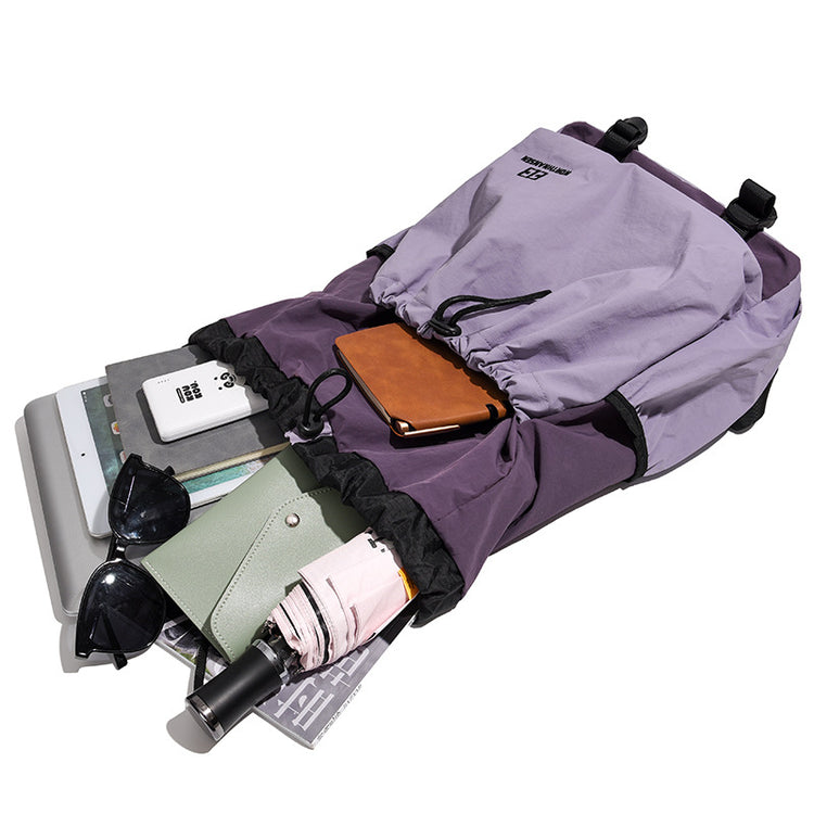 致青春|戶外露營休閒雙肩包輕便運動健身男女背包抽繩設計旅遊登山包「1121-129」25.02-2