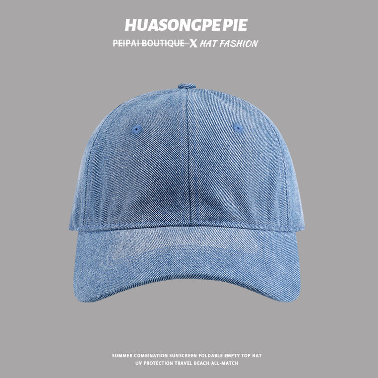 流行帽子|純色牛仔棒球帽女春夏個性復古鴨舌帽學生顯臉小百搭高品質遮陽帽「C3629」24.02-1
