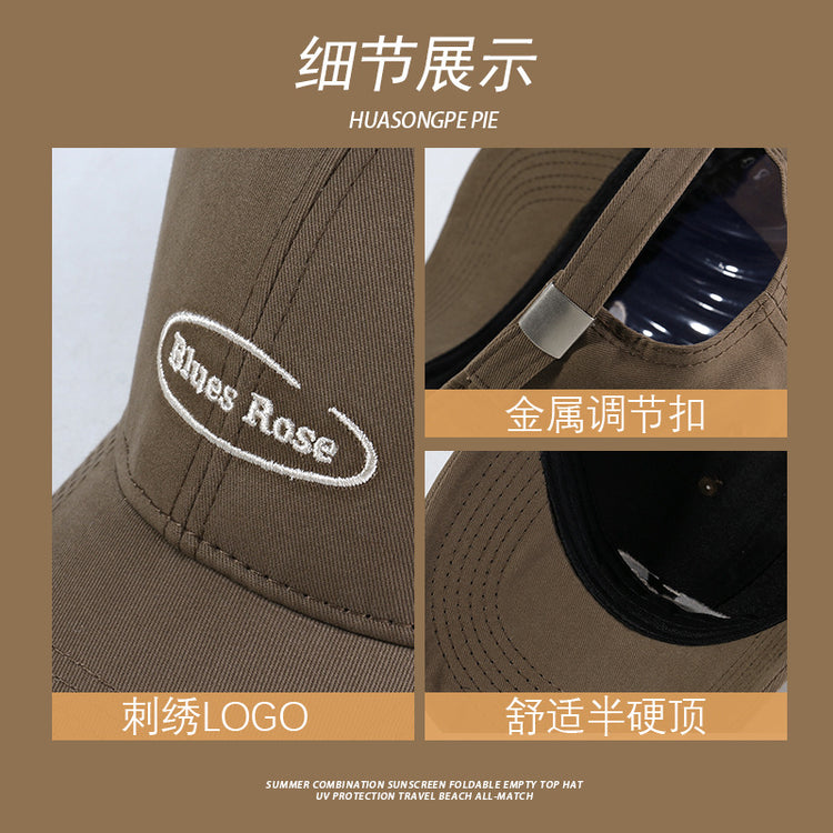 流行帽子|帽子棒球帽女夏季顯臉小防紫外線遮陽帽戶外騎行百搭鴨舌帽太陽帽「C4062」24.06-3