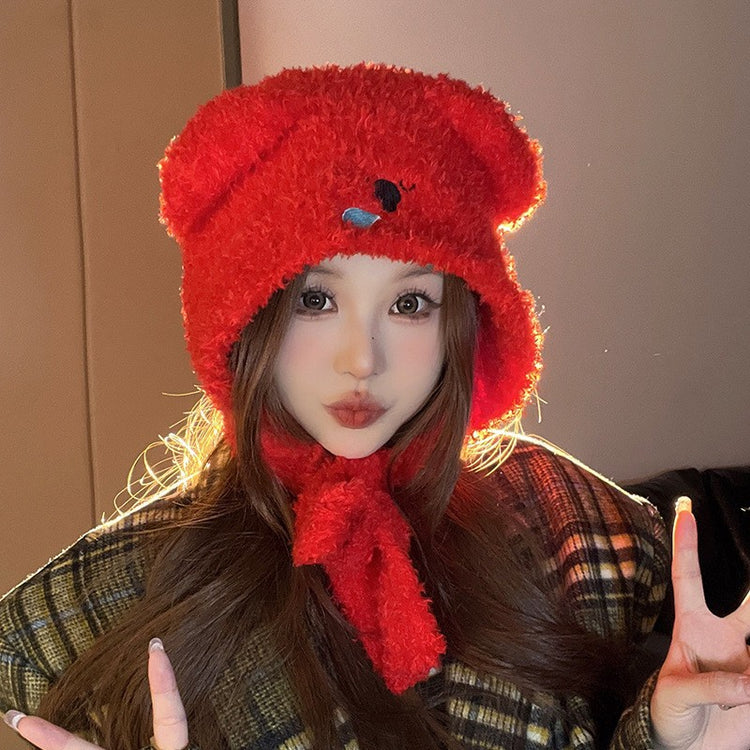 流行帽子|2025年新年紅帽子喜慶百搭防寒帽男女百搭針織帽時尚堆堆帽子批發「C4896」25.01-2