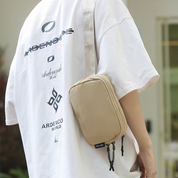 致青春|胸包2024秋季新款尼龍布腰包橫款單肩包跨境風潮休閒男女斜挎小包「302-113」24.09-3