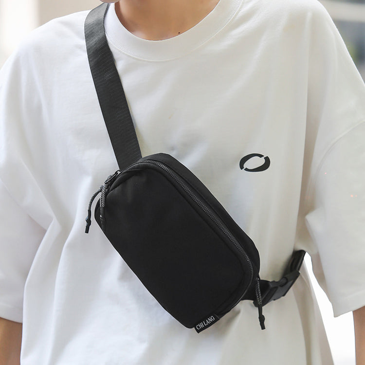 致青春|胸包2024秋季新款尼龍布腰包橫款單肩包跨境風潮休閒男女斜挎小包「302-113」24.09-3