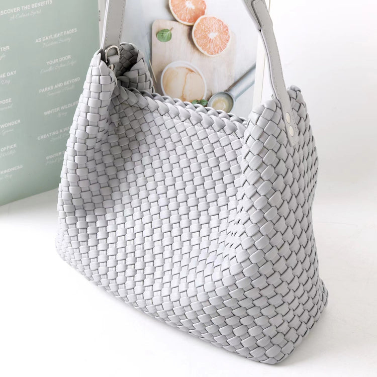 質感真皮|2025新款編織托特包女新款小眾設計高級感通勤大容量單肩腋下包包「7030」25.06-3