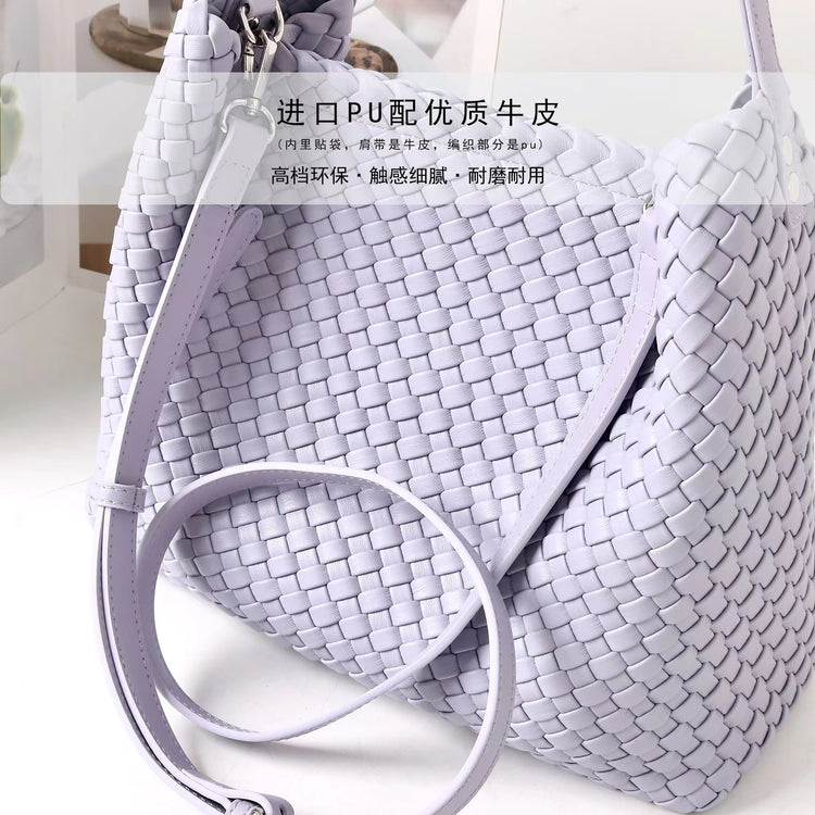 質感真皮|2025新款編織托特包女新款小眾設計高級感通勤大容量單肩腋下包包「7030」25.06-3