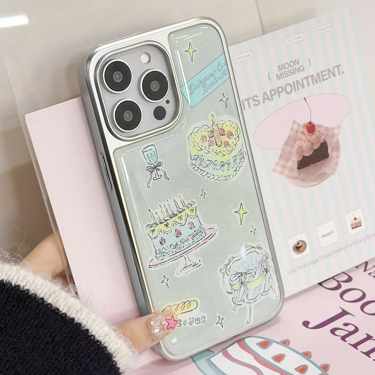 手機殼|iPhone16promax電鍍銀邊滴膠手機殼15Pro蘋果14適用13華為P70「LR1386」25.03-2