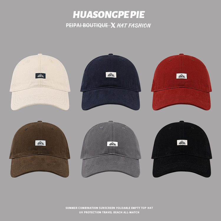 流行帽子|貼布小山棒球帽男女顯臉小百搭遮陽帽出行旅遊防紫外線軟頂鴨舌帽「C3595」24.01-2