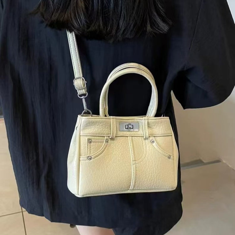 日韓流行|夏季新款法式手提包包女小眾高級感百搭凱莉包時尚通勤單肩斜挎包「9096#」25.02-2