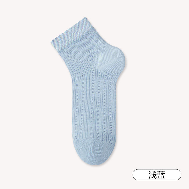 女襪|白色襪子女棉質耐磨抗起球彈力無骨短襪吸汗網眼透氣襪子批發「MI25813」25.05-2