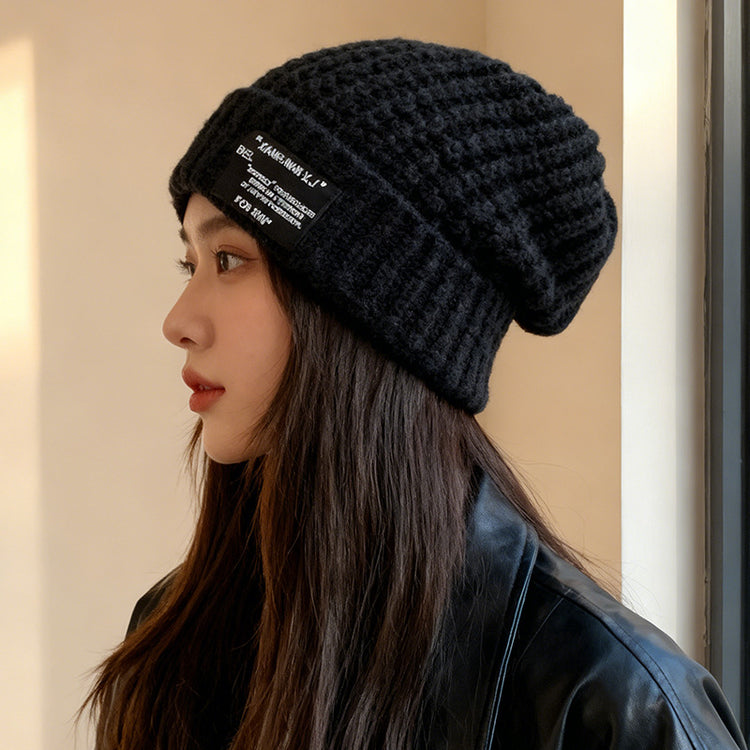 流行帽子|帽子女秋冬季2025新款顯臉小毛線冷帽保暖護耳針織堆堆帽男大頭圍「C1535」25.11-4