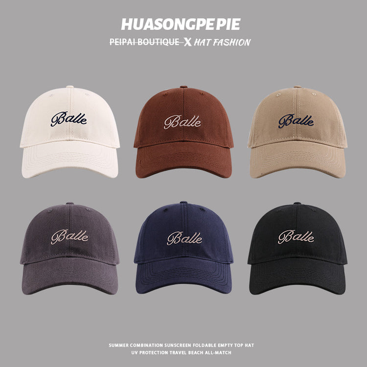 流行帽子|刺繡棒球帽女夏季彎檐顯臉小遮陽帽學生百搭騎行鴨舌帽防曬太陽帽「C3799」24.04-2