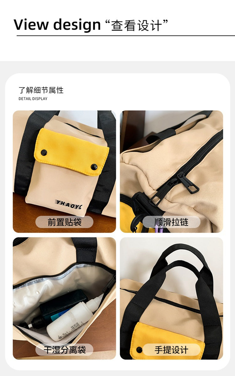 致青春 | 新款旅行包輕便大容量男女斜背包運動健身包乾濕分離獨立鞋倉背包「8007-131」24.07-3