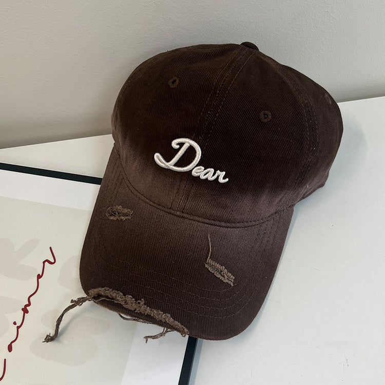 流行帽子|2024新款街頭復古文藝百搭立體繡扎染破洞棒球帽寬檐遮臉防風帽子「C4579」24.10-5