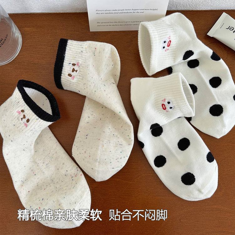女襪|襪子女士春夏季薄款吸汗透氣彈力短襪學院風ins潮流運動襪「YK25015」25.07-4