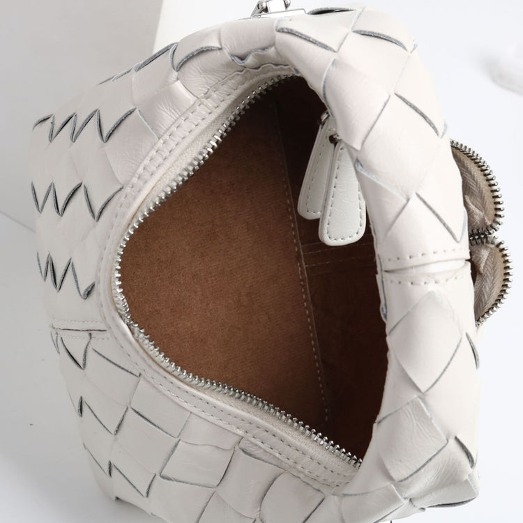 質感真皮|2024新牛皮手腕真皮便當訂製編織女包潮流歐美手柄單肩斜挎包「3328」24.04-4