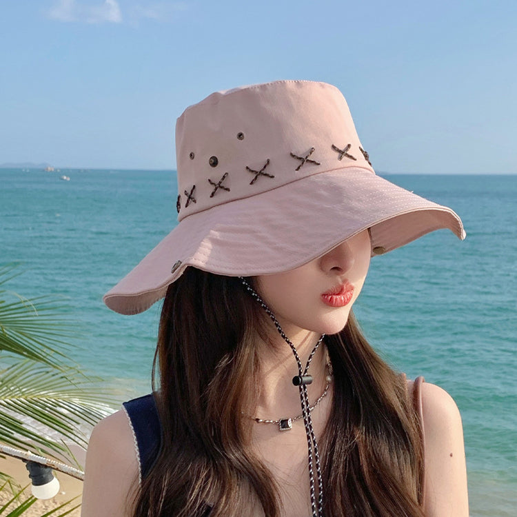 流行帽子|夏季露營帽復古西部牛仔大帽簷遮陽防曬戶外登山帽子釣魚漁夫帽「C3697」24.03-2