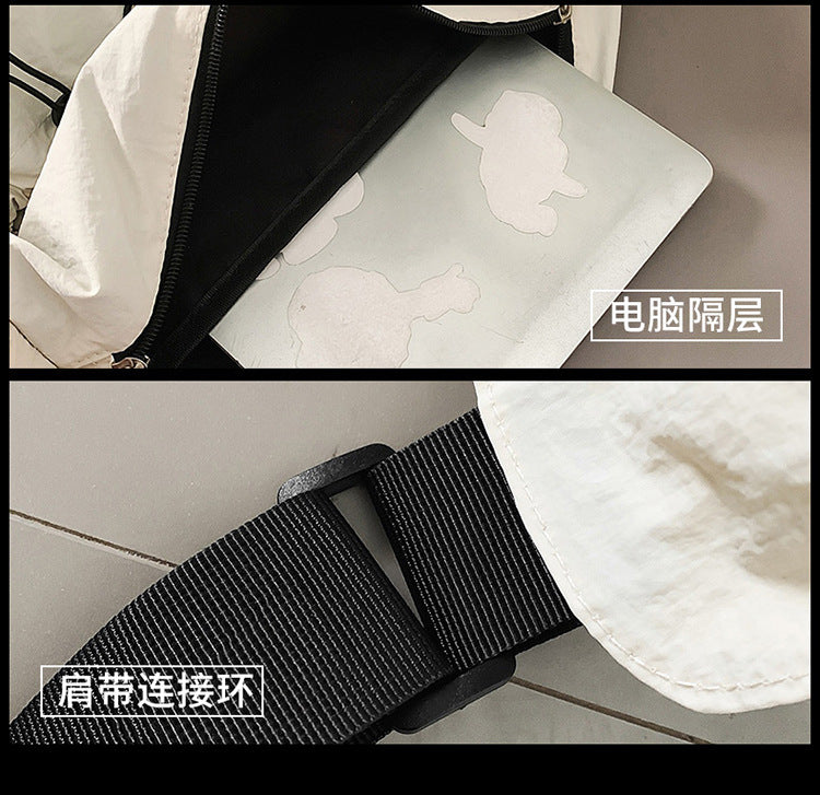 致青春|日系ins新款高顏值潮酷工裝風多口袋托特包情侶輕便大容量斜挎包「695-123」25.10-1