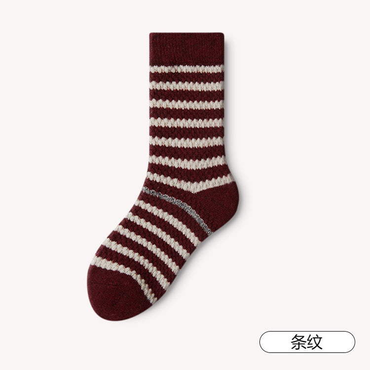 女襪|秋冬季襪子女蓄熱鎖溫加厚保暖羊毛襪彈力襪口軟糯舒適諸暨襪子「GO2498」24.12-3