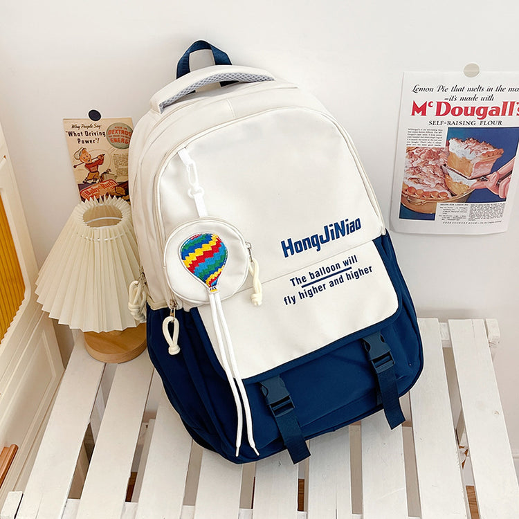 致青春|韓版高中書包女森系撞色雙肩包ins潮學院風中學生國中生休閒背包「3303-130」24.07-2