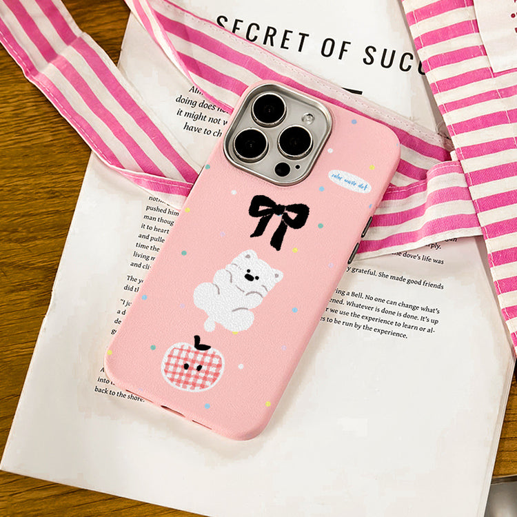 手機殼|iPhone16適用15Promax卡通14蘋果13手機殼12銀框皮紋殼11批發「LR1245」25.04-3