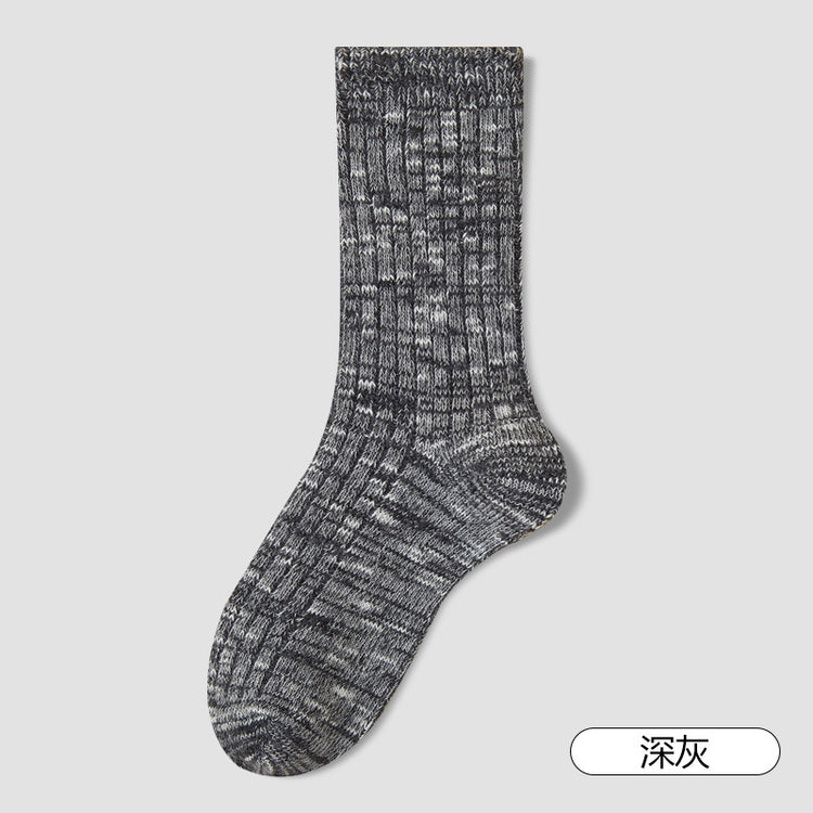 女襪|美利奴羊毛襪子女雙針親膚舒適中筒襪秋冬加厚保暖鎖溫襪子「YG2377」25.09-3