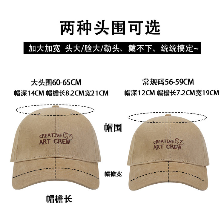 流行帽子|韓系早春大頭圍棒球帽女2025新款加大加深顯臉小遮陽帽運動鴨舌帽「C4897」25.01-1