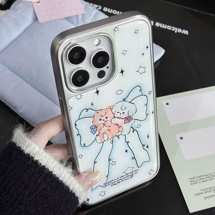 手機殼|蘋果16ProMax手機殼14plus電鍍銀邊滴膠iPhone16Pro高級感適「LR1561」25.04-4