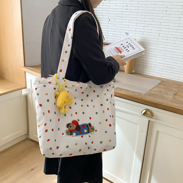 致青春|臘腸狗包包女2024新款學院風簡約單肩包休閒大容量高顏值托特包「231-121」24.12-1