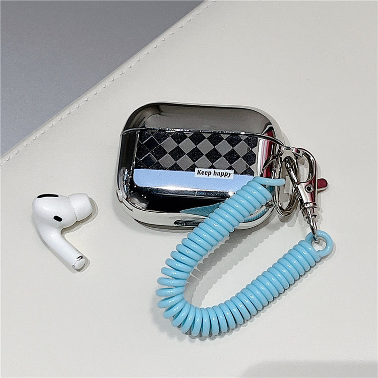 耳機套|適用airpods棋盤格蘋果藍牙電鍍耳機套airpodspro掛繩2/3代「BQ2592」24.07