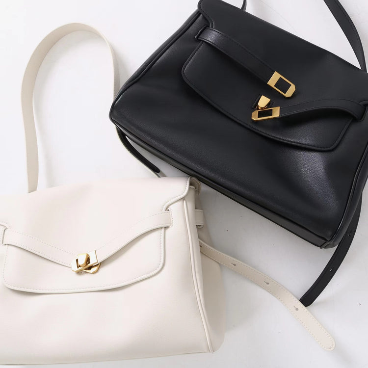 質感真皮|2025新款通勤復古百搭單肩斜背包外出上班公文包女包時尚潮流單肩包「6191L」25.12-1