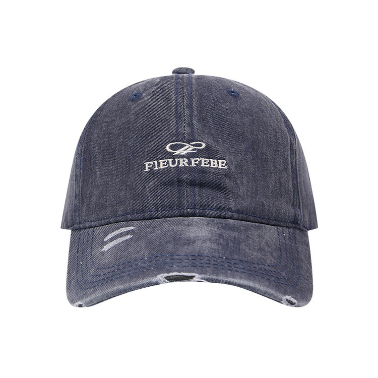 流行帽子|水洗破洞棒球帽簡約高品質百搭時尚顯臉小遮陽帽刺繡字母鴨舌帽男「C4891」25.01-1