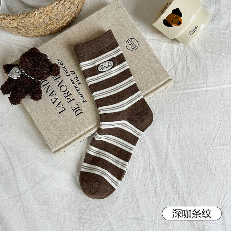 女襪|羊毛襪子女吸汗透氣親膚舒適中筒襪ins潮學院風彈力無骨堆堆襪「MYH2572」25.09-4