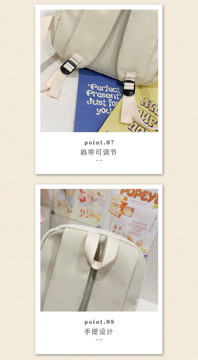 致青春|新款流行棉服絎縫雙肩包女休閒百搭太空棉背包跨境批發大容量學生書包「9510-129」25.11-4