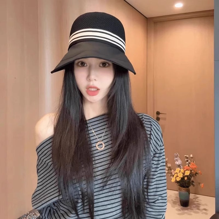 流行帽子|2025新款防曬遮陽帽子女夏季鏤空透氣太陽帽大檐沙灘遮臉漁夫帽子「C5131」25.04-3