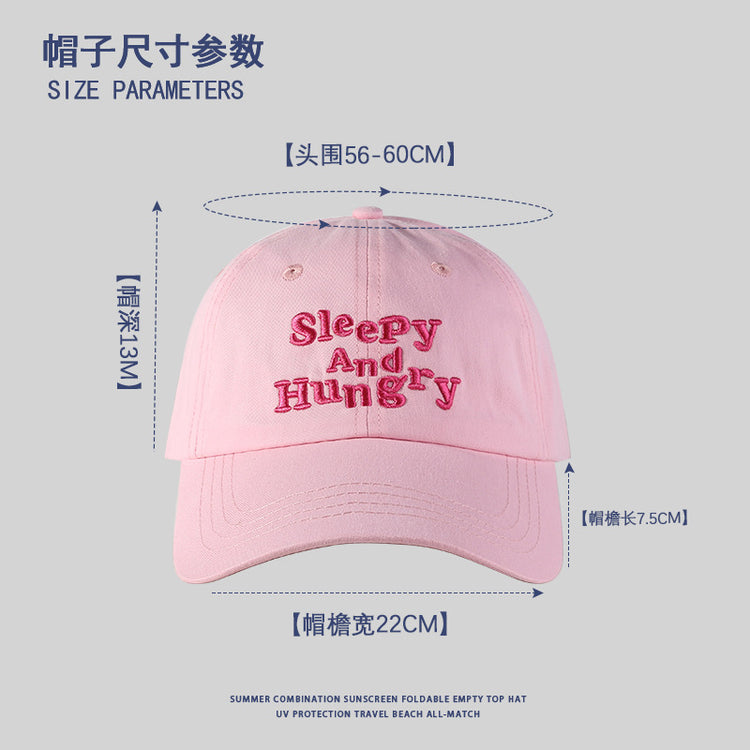 流行帽子|防曬帽夏季女韓系刺繡粉色棒球帽糖果色百搭情侶遮陽帽學生鴨舌帽「C4129」24.07-3